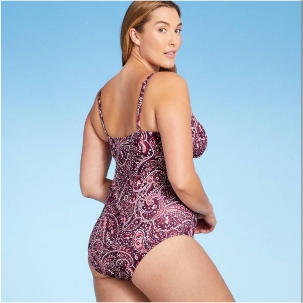 Kona Sol Women's Tie-Front Underwire Medium Coverage One-Piece Swimsuit - Picture 8 of 12
